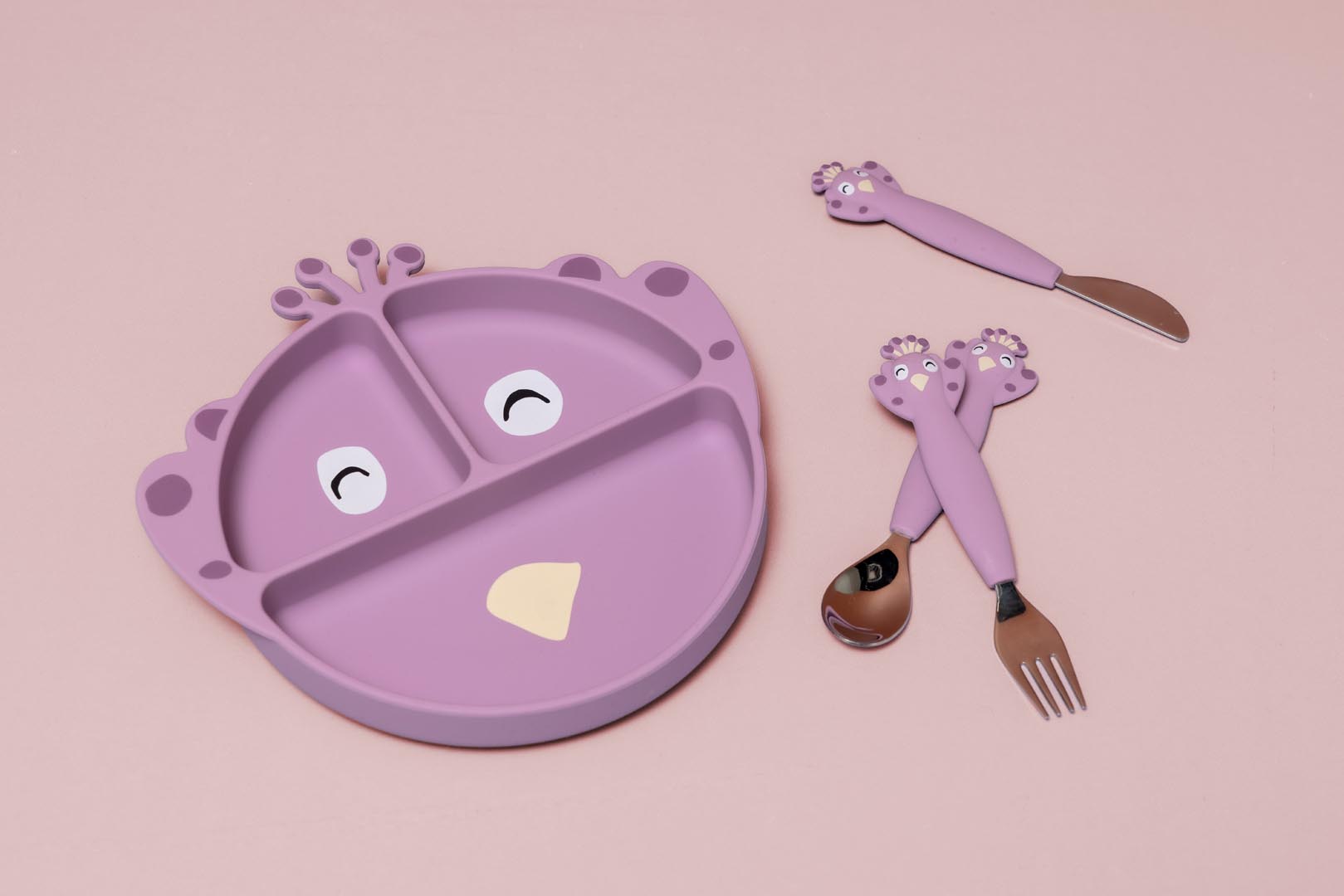 Plato compartimentado de silicona con ventosa - Mrs. Peacock